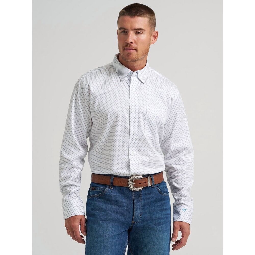 image of Men's Cody Johnson Button Down Long Sleeve Shirt, Blue Moons