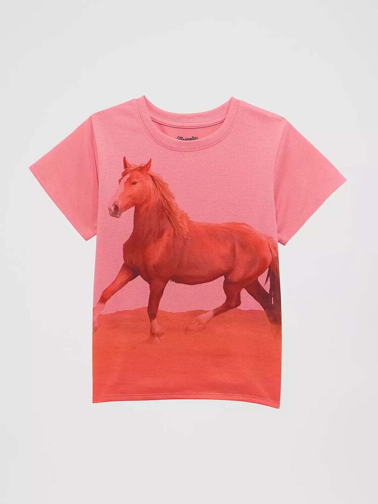 image of Girl's Graphic Short Sleeve T-Shirt, Pink