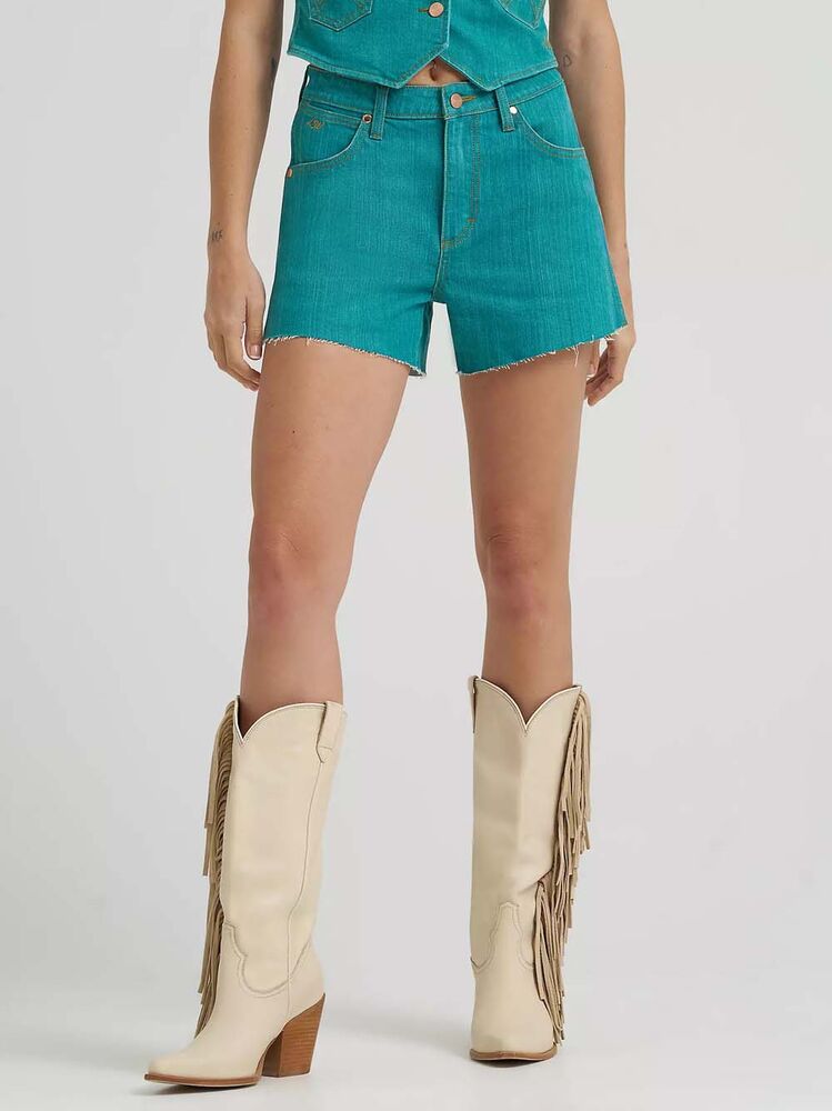 image of Women's Lainey Wilson Denim Short, Turquiose
