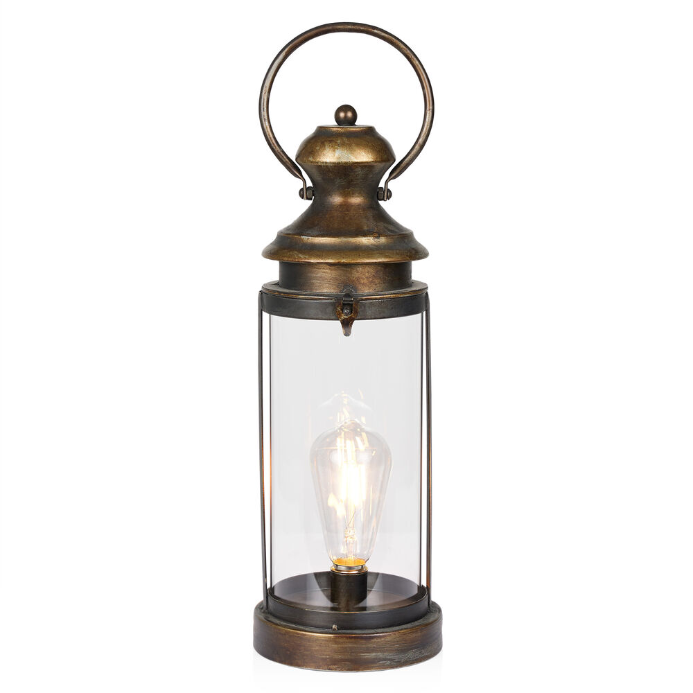 image of Gold Metal and Glass Lantern