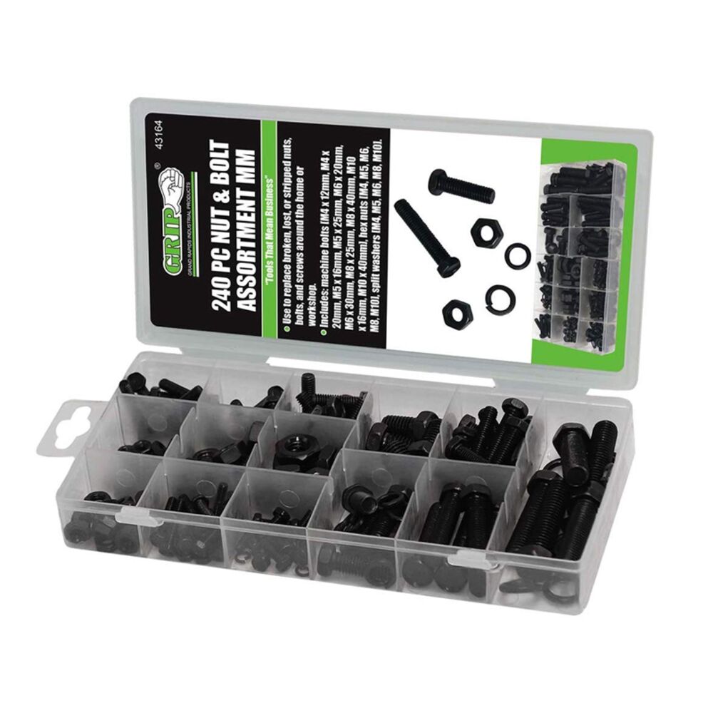 image of 240 Piece Metric Nut and Bolt Kit