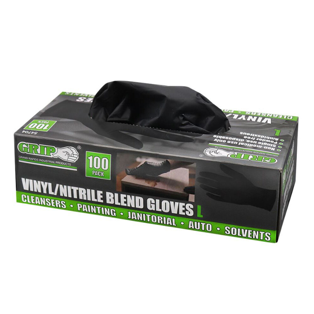 image of Nitrile Vinyl Gloves- L, 100 pk