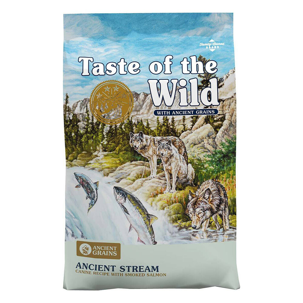 image of Taste of the Wild Dry Dog Food- Ancient Stream, Smoke-Flavored Salmon and Ancient Grains, 28 lb