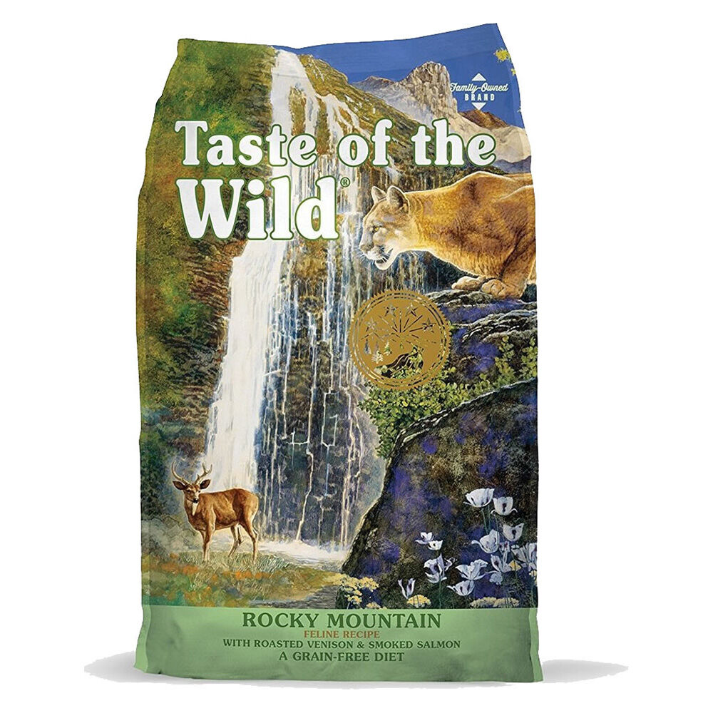 image of Taste of the Wild Dry Cat Food- Rocky Mountain, Grain-Free,  Roasted Venison and Smoke-Flavored Salmon, 5 lb