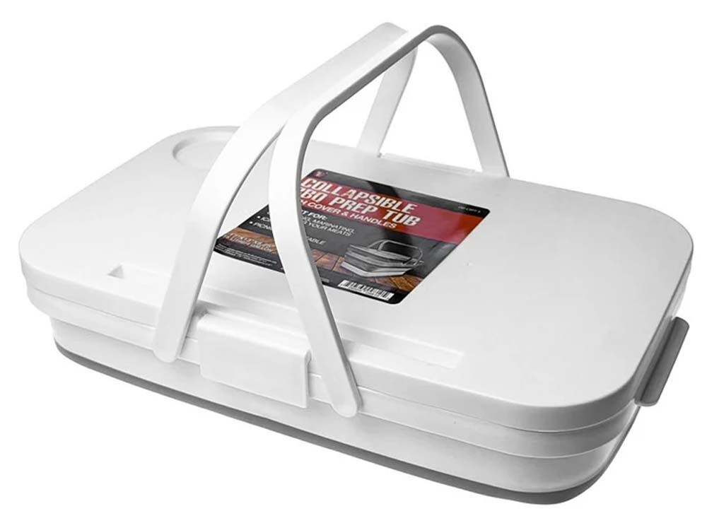 image of Collapsible BBQ Prep Tub With Cover and Handles