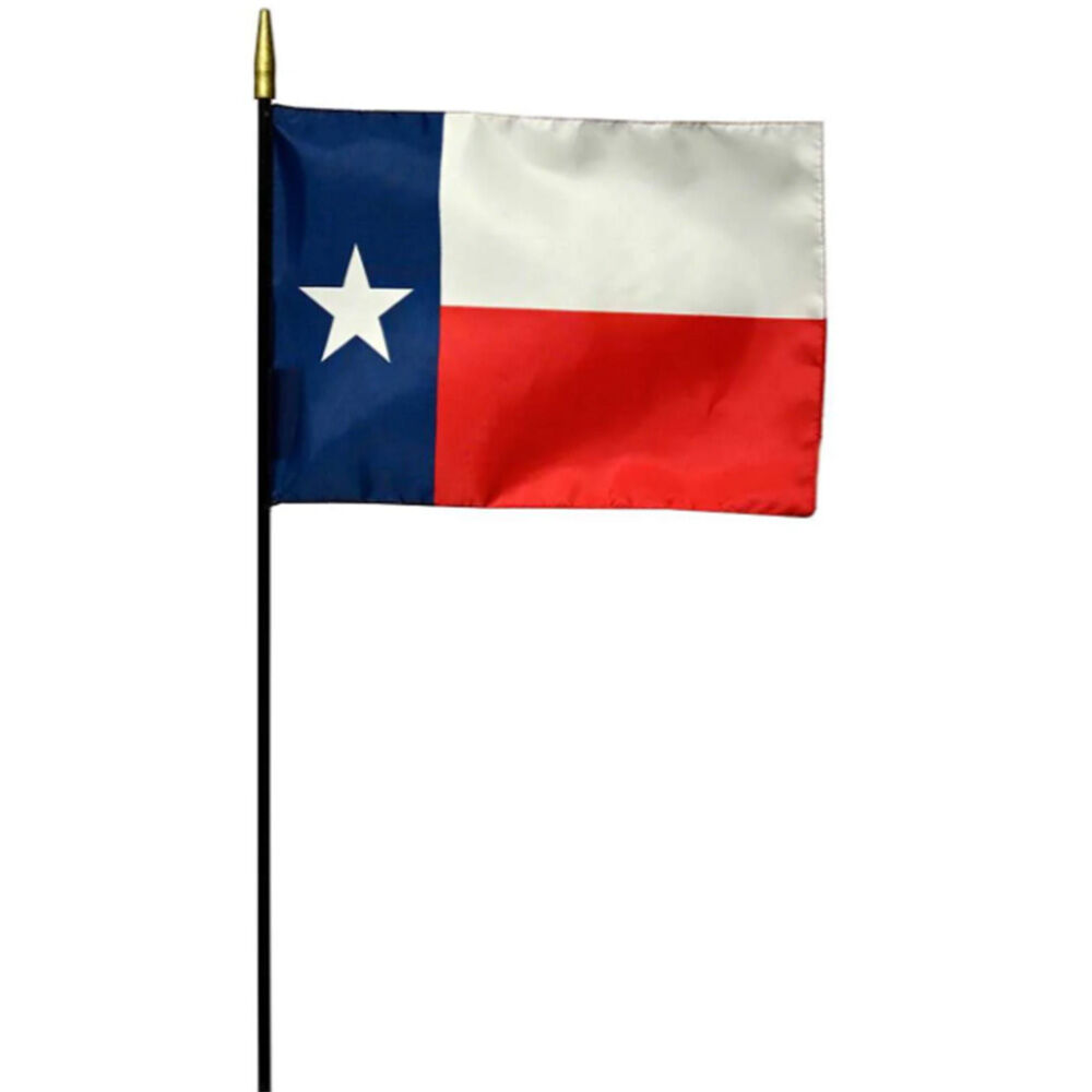 image of TexasPolyester Stick Flag, 12 in x 18 in