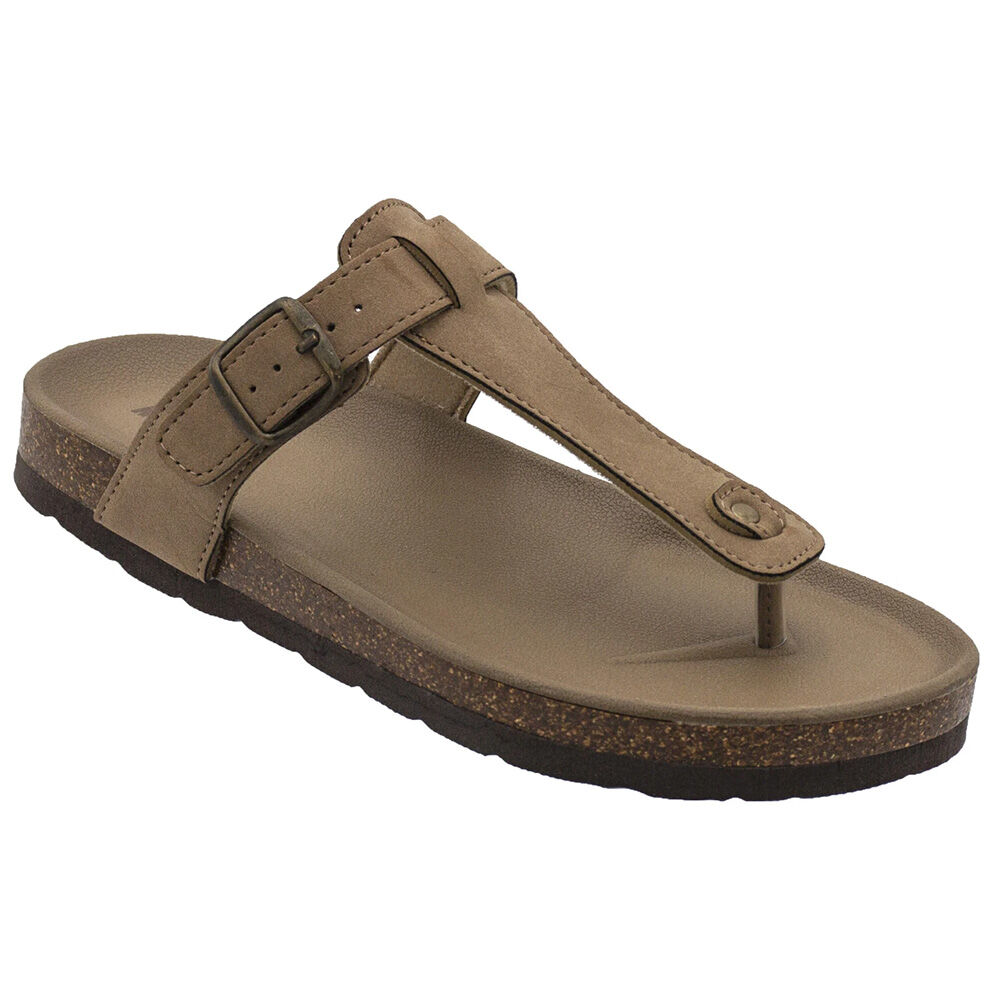 image of Womens Diane T-Strap Cork Slip On Sandal