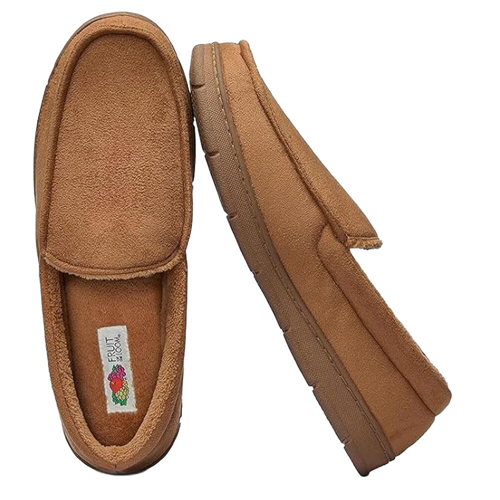 image of Men's Microsuede Moccasin Slippers, Coffee