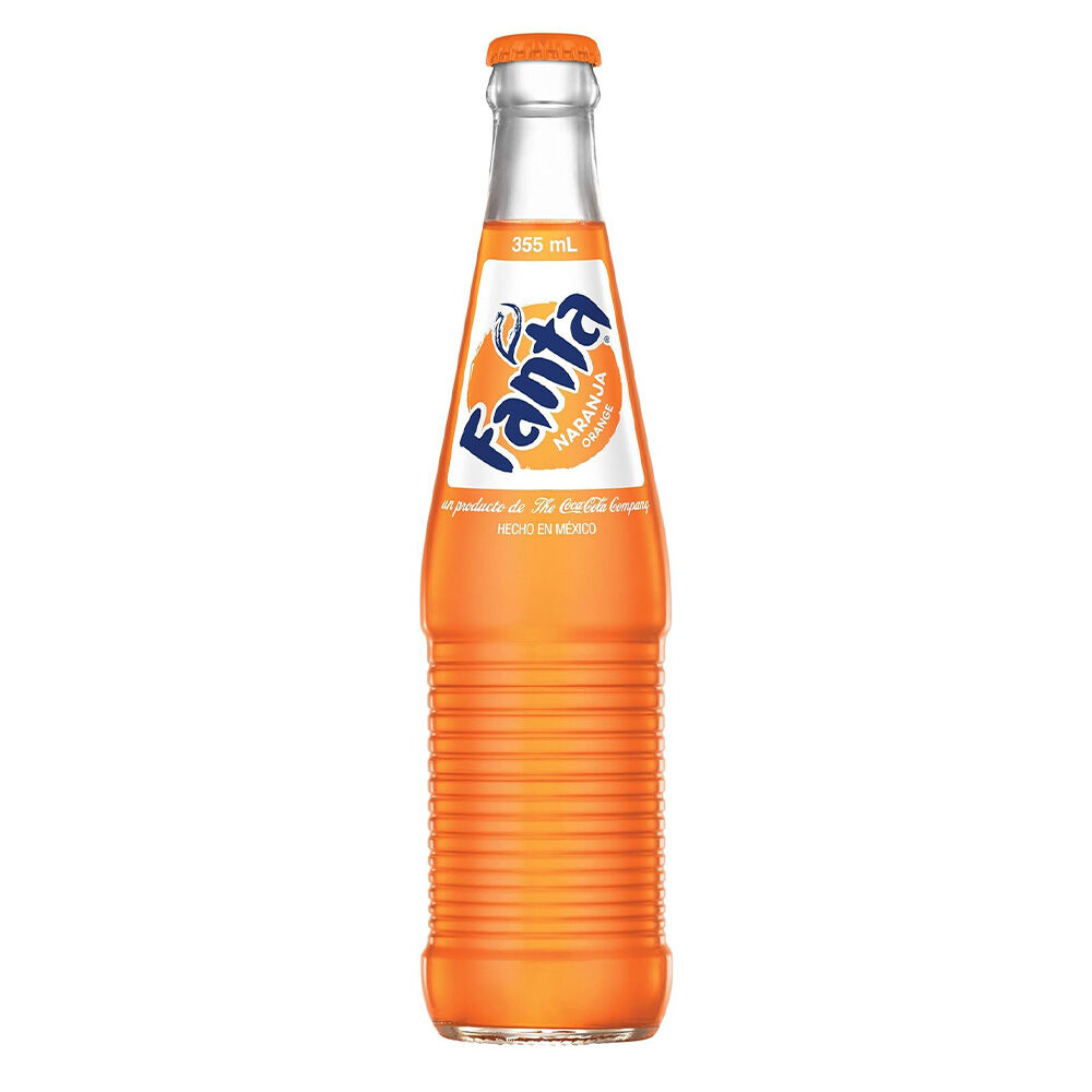 image of Fanta Soda Bottle- Made in Mexico, Orange, 12 fl oz