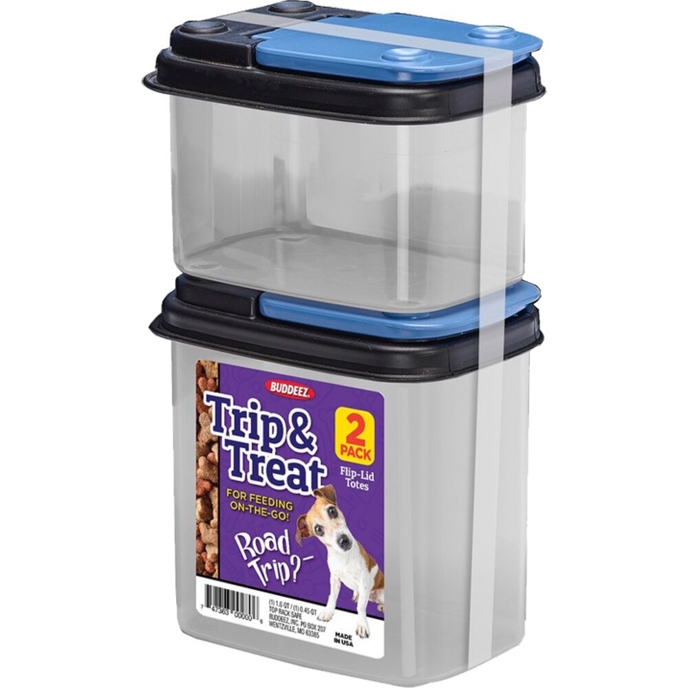 image of Pet Food and Treat Dispensers- Trip and Treat, 2 pk