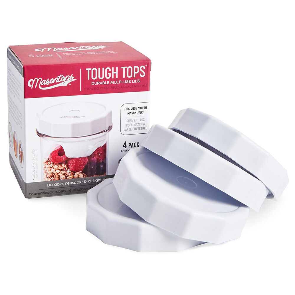 image of Tough Tops Wide Mouth Mason Jar Lids, 4 pk