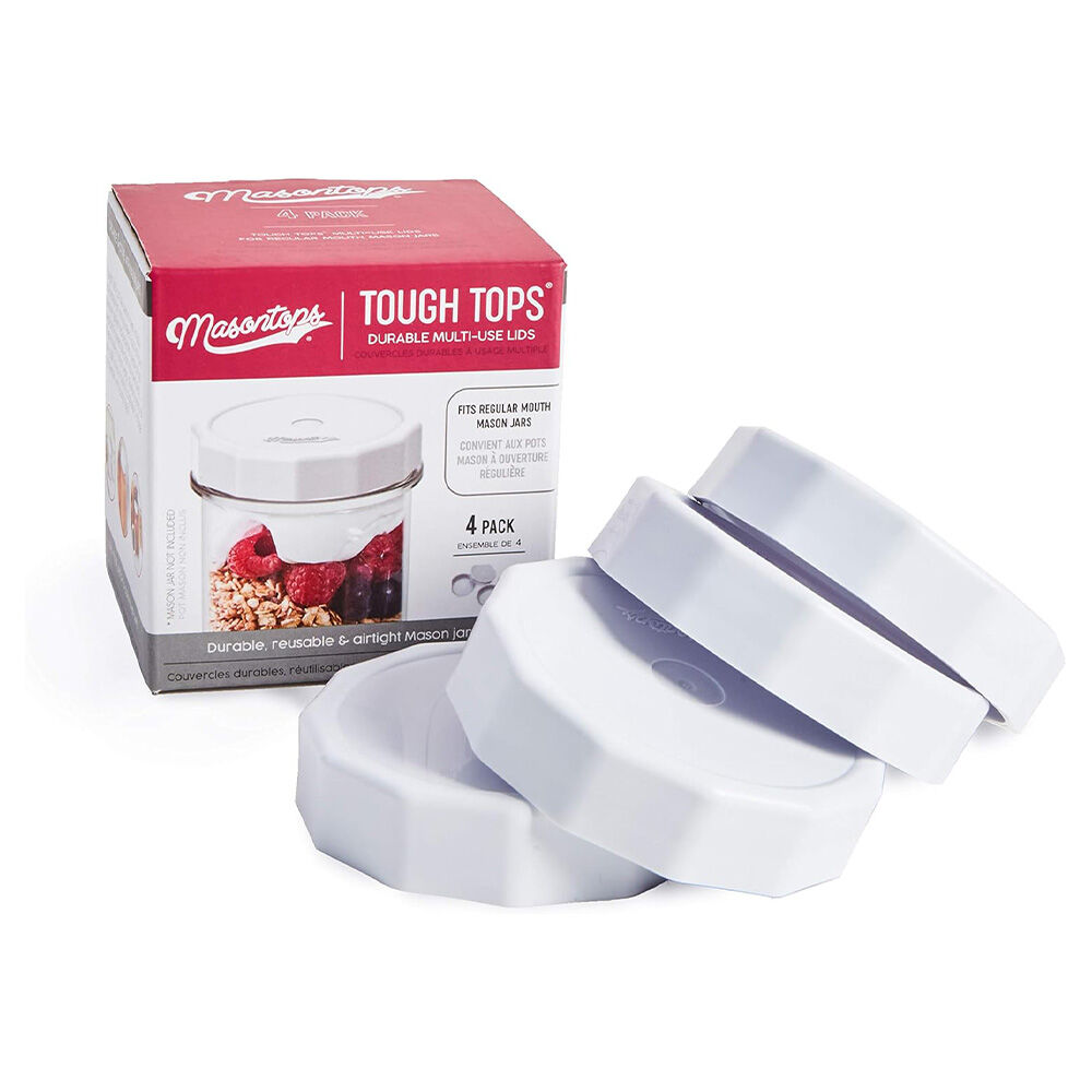 image of Tough Tops Regular Mouth Mason Jar Lids, 4 pk