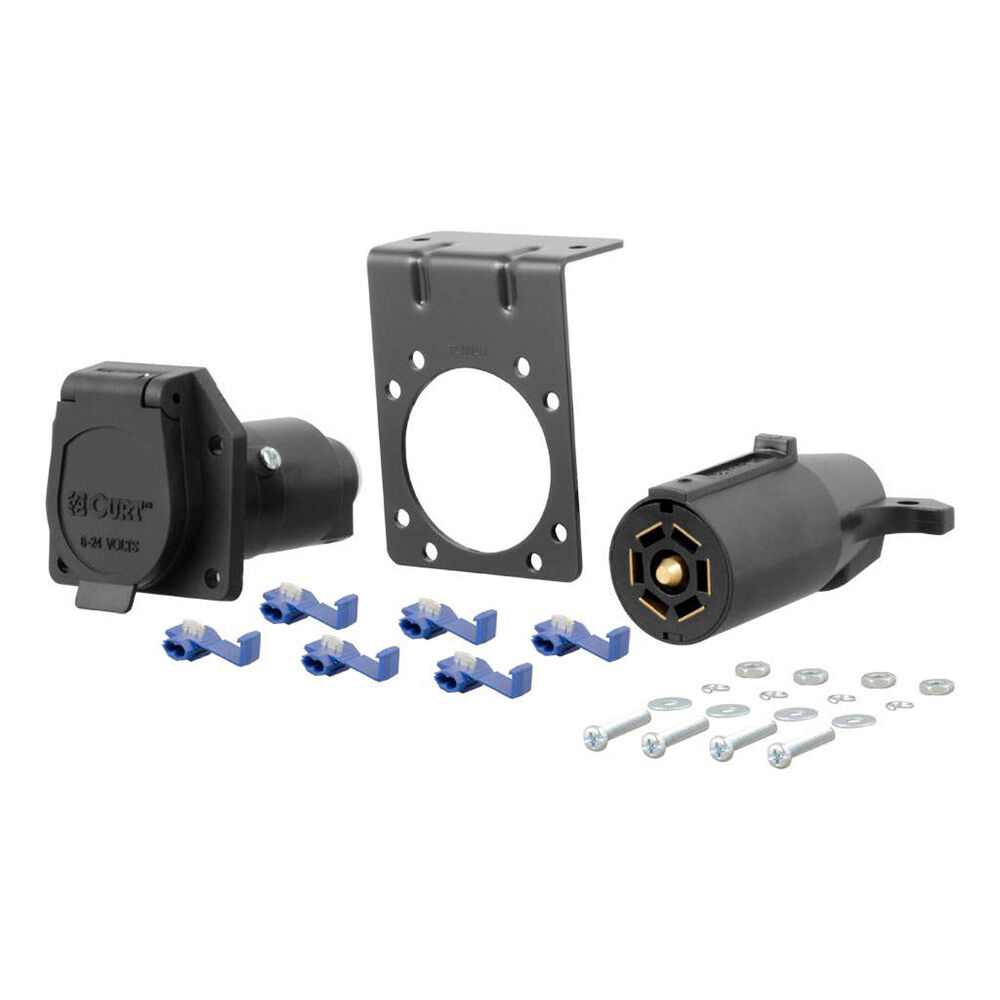 image of 7-Way RV Blade Connector Plug and Socket with Hardware