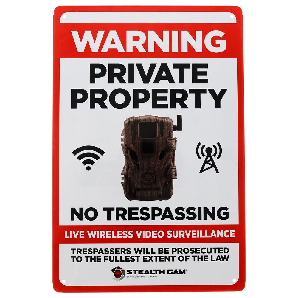 image of 8 in x 12 in Tin Warning Private Property Sign