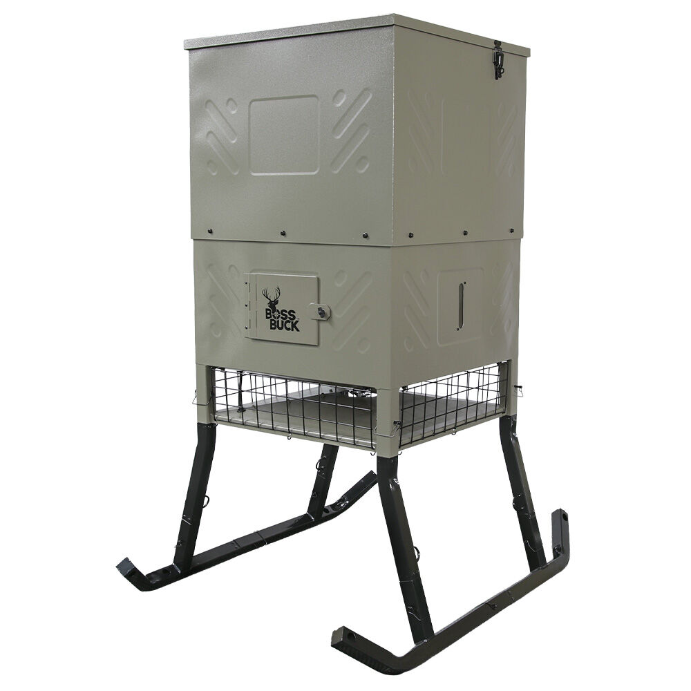 image of 600 lb Sled Feeder with Diverter Plate and Solar Panel