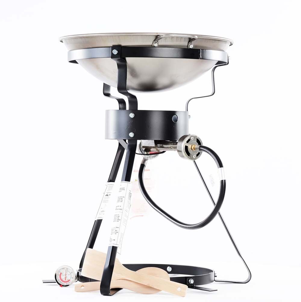 image of Bolt Together Portable Propane Outdoor Cooker with Steel Wok, 24 in