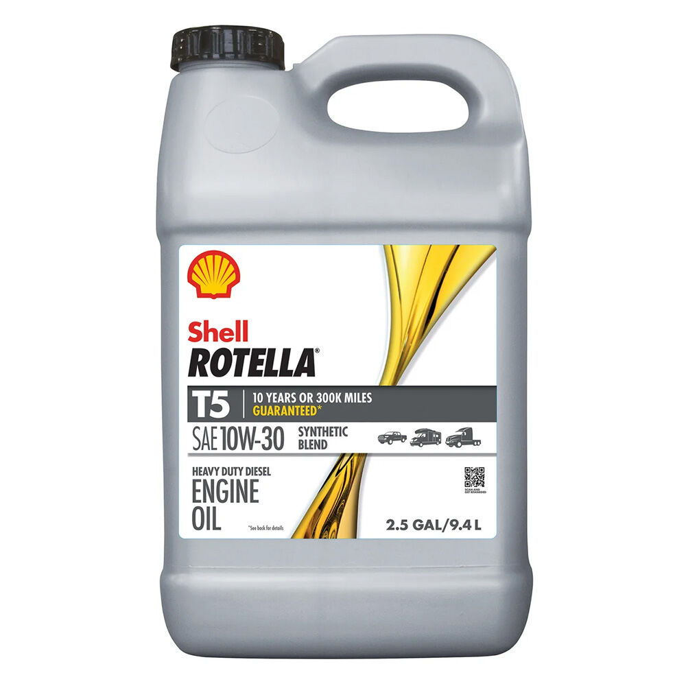 image of Rotella T5 10W30 Synthetic Blend  Diesel Engine Oil, 2.5 gal