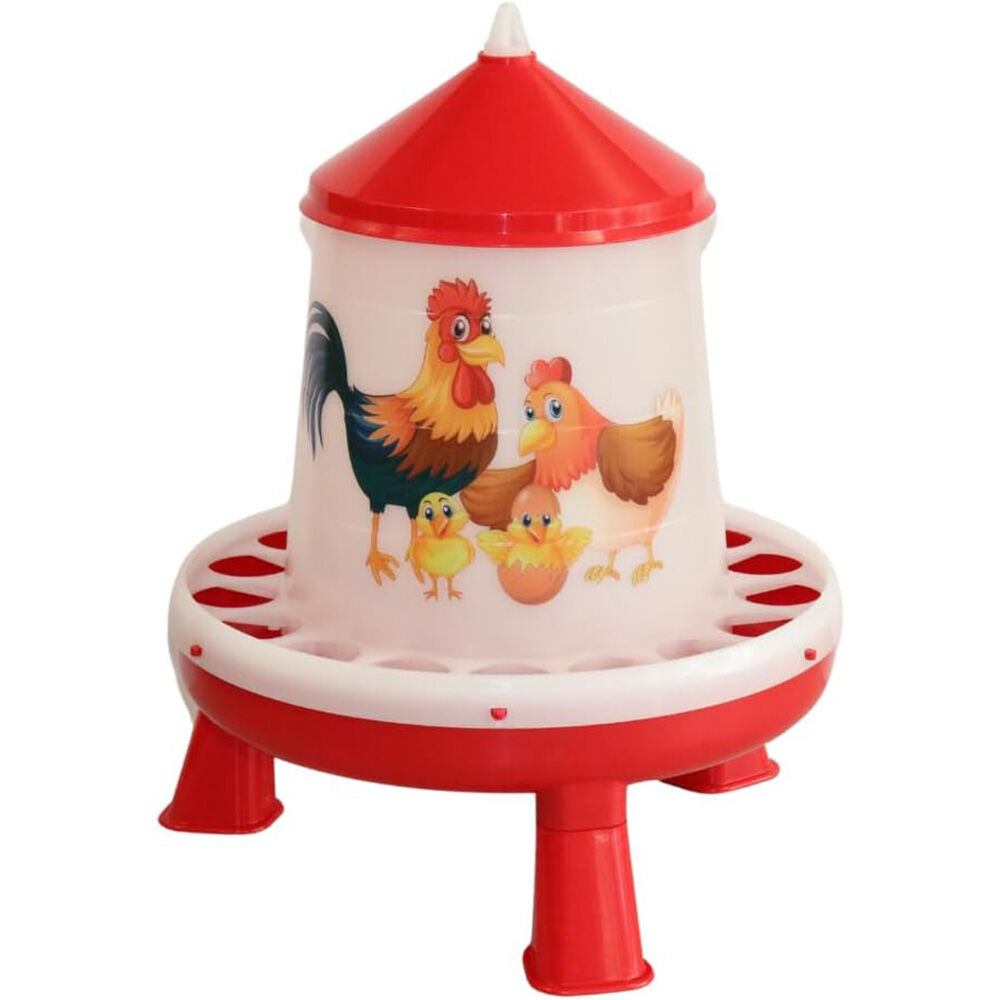 image of Illustrated Poultry Feeder with Legs, 4 lb