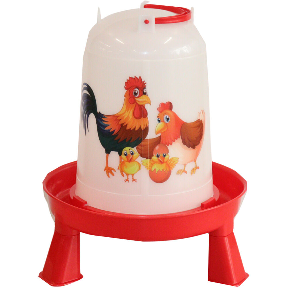 image of Illustrated Poultry Waterer with Legs, 3 qt