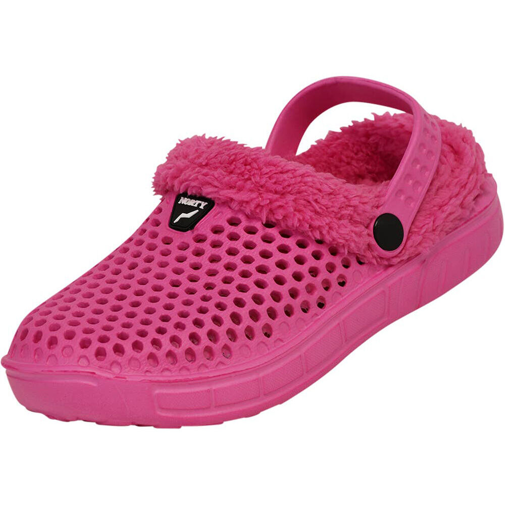 image of Girls' 12-4 Pink Fleece Clogs