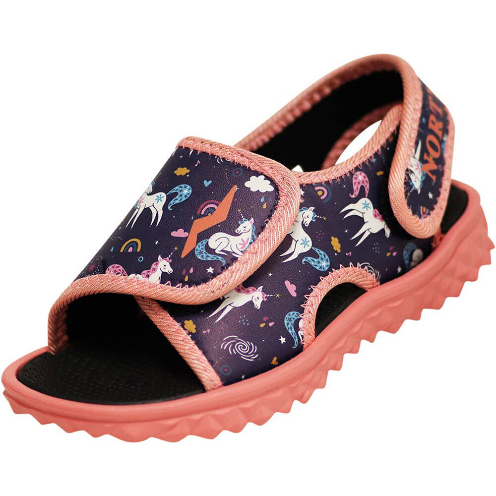 image of Girls' 5-10 Unicorn Slide Sandals