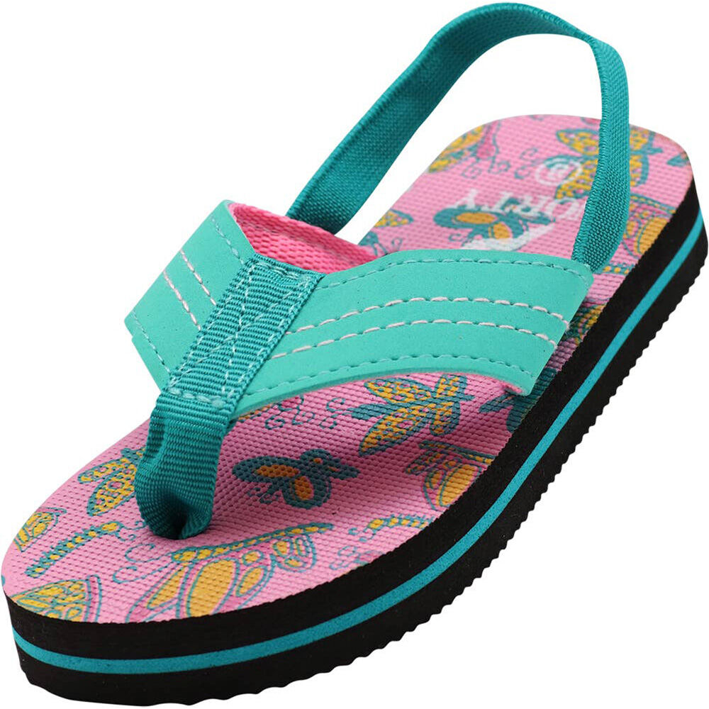 image of Girls' 5-10 Butterfly Flip Flops