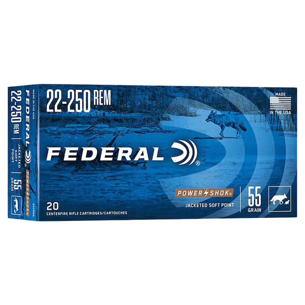 image of Power-Shok 22-250 Remington 55 Grain Rifle Ammunition, 20 rds