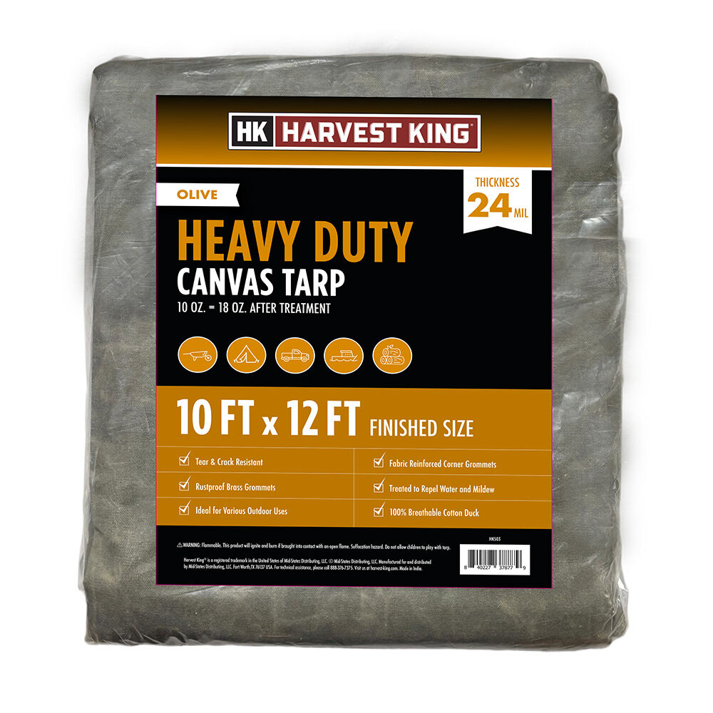 image of Canvas Tarp, 10 ft x 12 ft