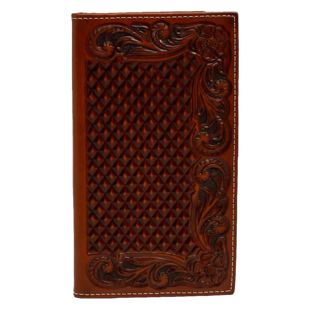 image of Men's Leather Basket Weave Bi-Fold Wallet