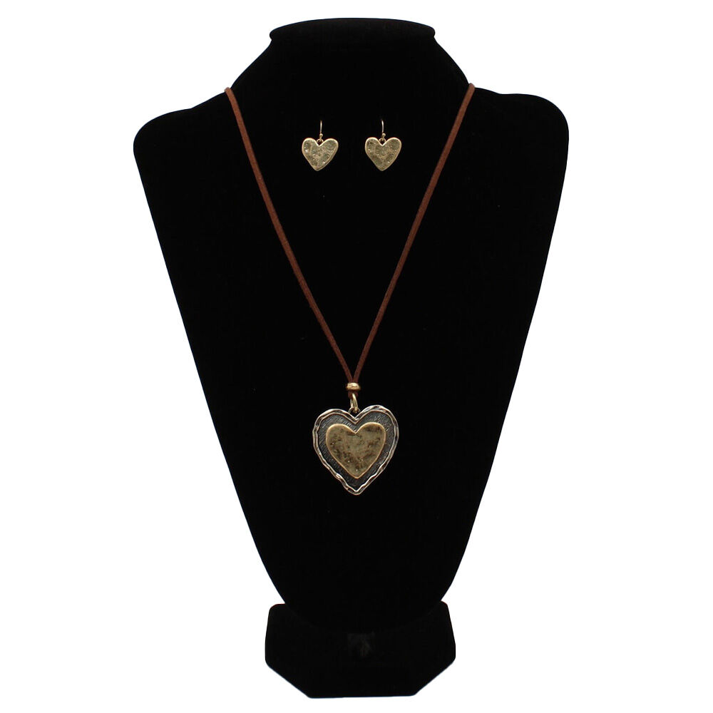 image of Women's Inlay Heart Jewelry Set