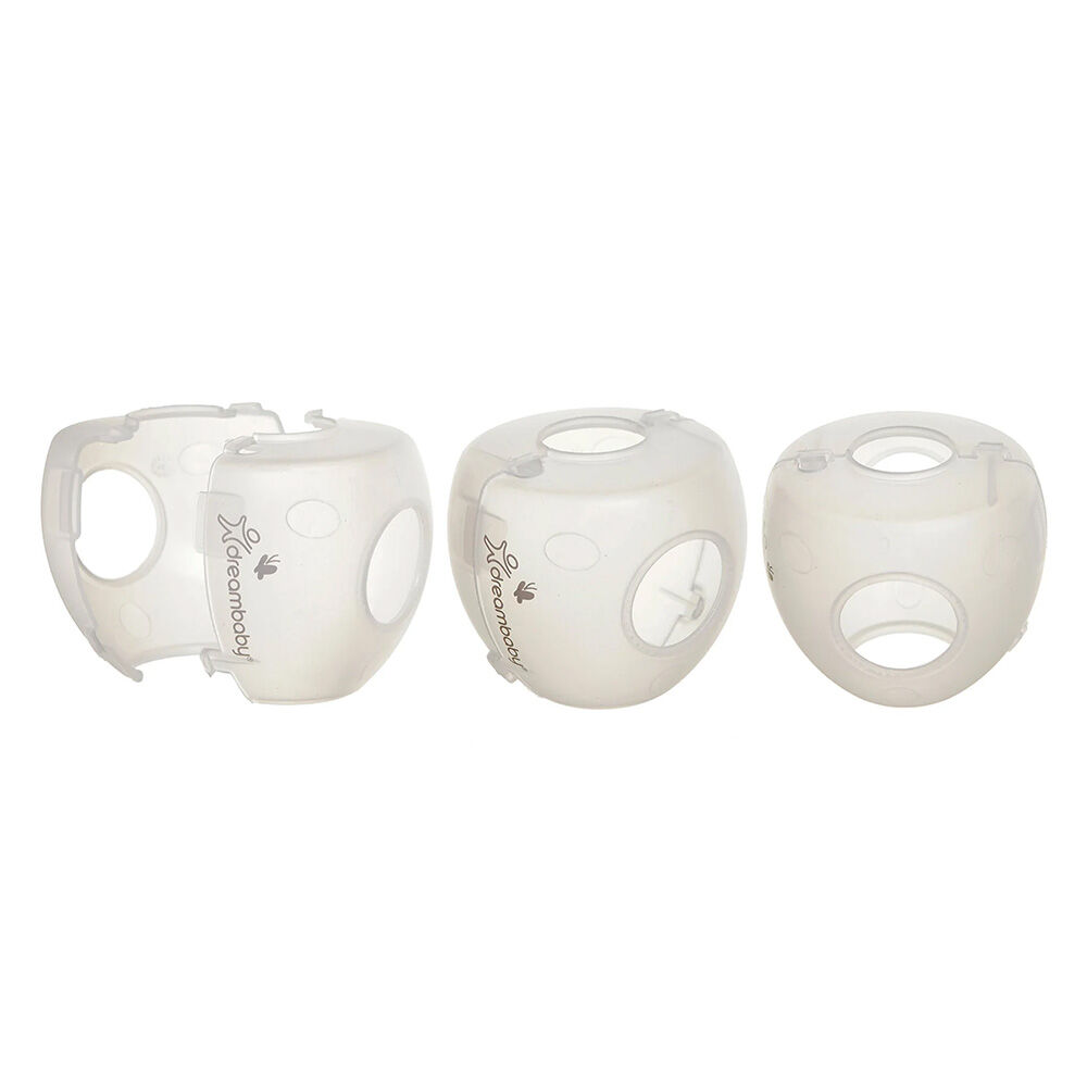 image of Clear Plastic Door Knob Covers, 3 pk