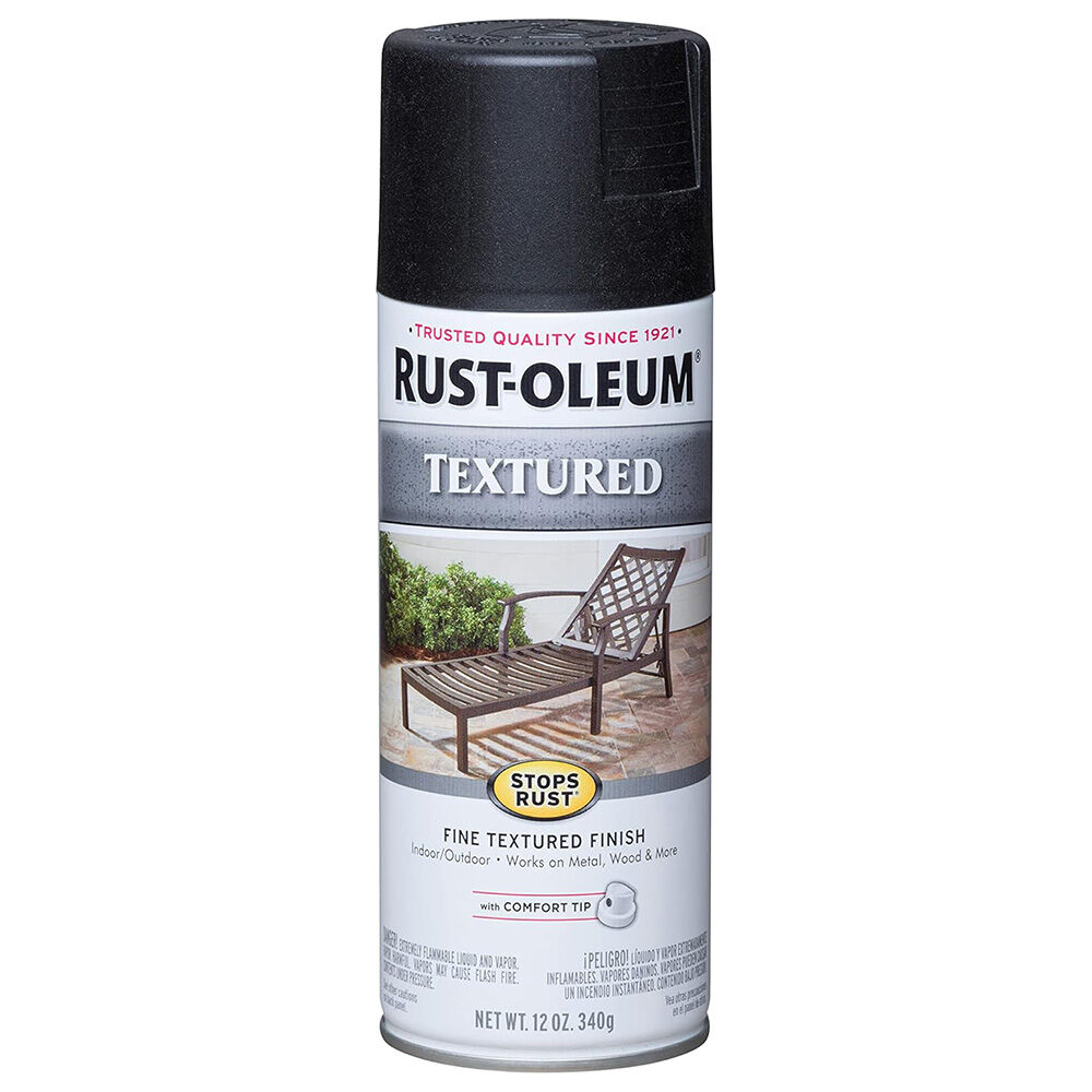 image of Stops Rust Textured Spray Paint, 12 oz, Black
