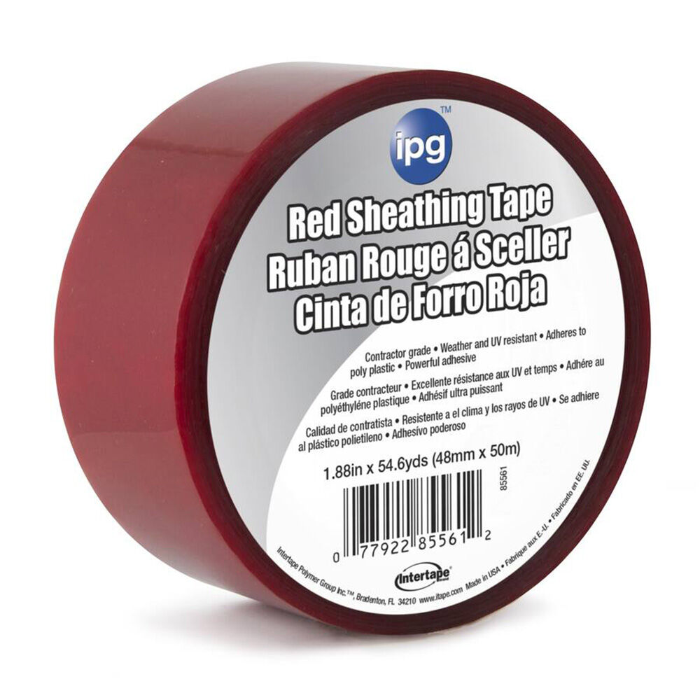 image of 1.88 in x 54.6 yd Red Sheathing Tape