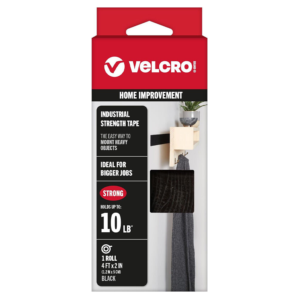 image of 2 in x 4 ft Black Industrial Strength Tape Roll, 2 pk
