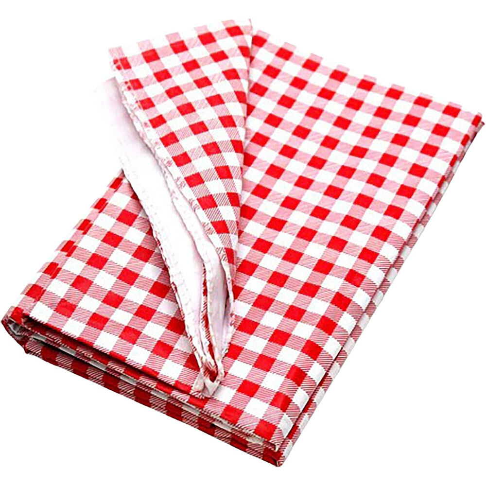 image of 54 in x 72 in Checkered Vinyl Picnic Tablecloth
