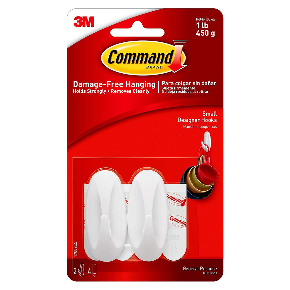 image of Command Small White Designer Hook, 2 pk