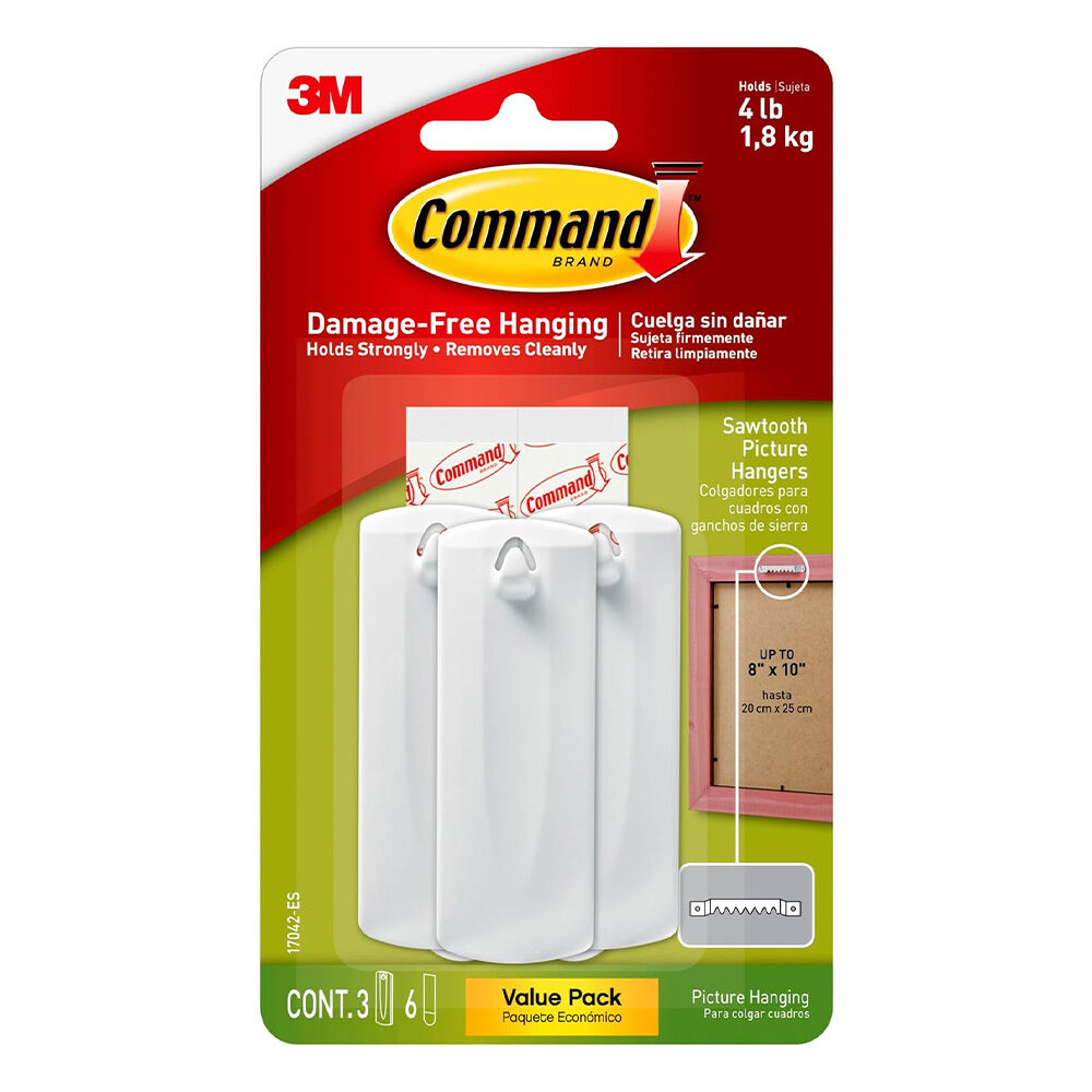 image of Command Sawtooth Picture Hangers, 3 pk