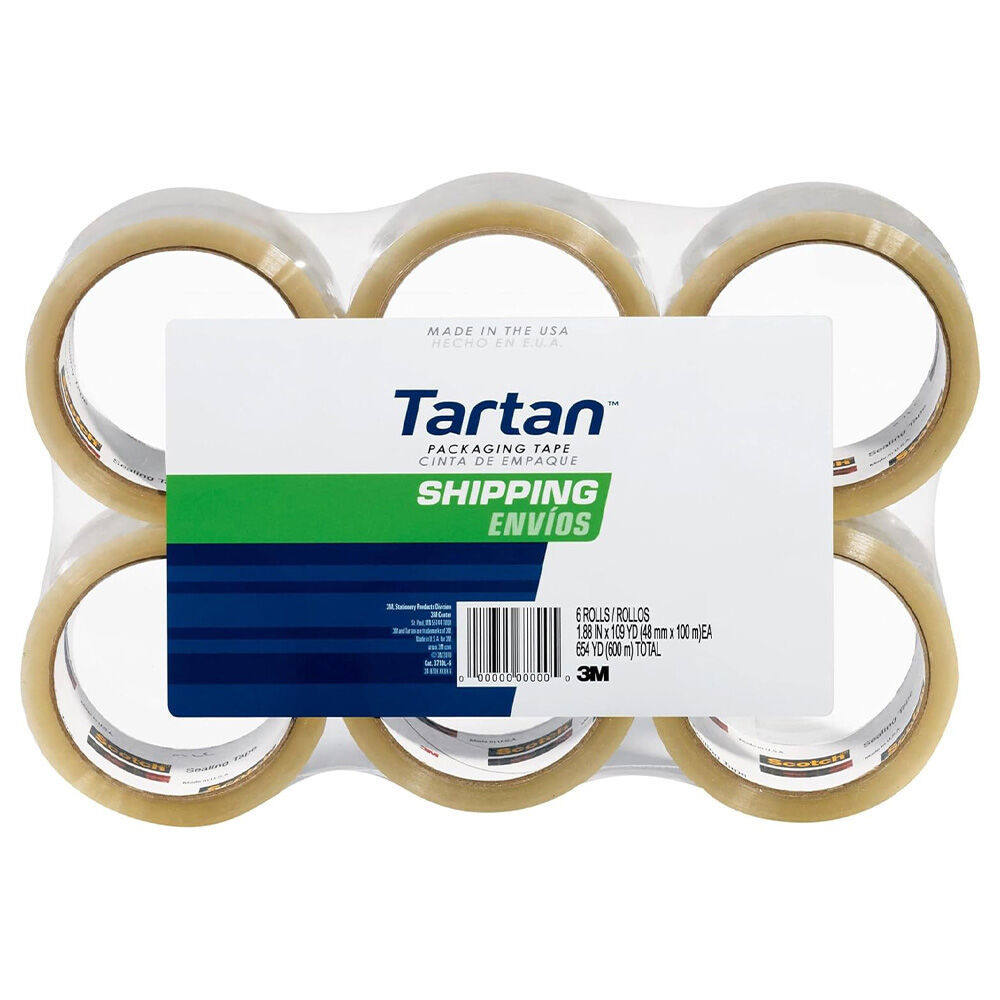 image of 1 7/8 in  54.6 in Tartan Packaging Tape, 6 pk