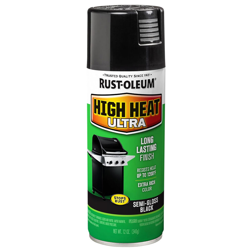 image of High Heat Ultra Enamel Spray Paint, 12 oz, Semi Gloss Black