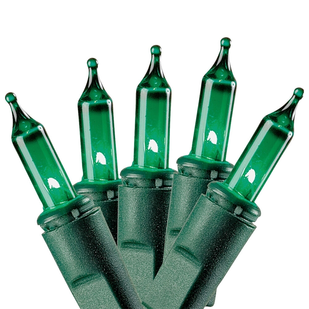 image of Christmas Light Set, Green, 22 ft, 100 Lamp