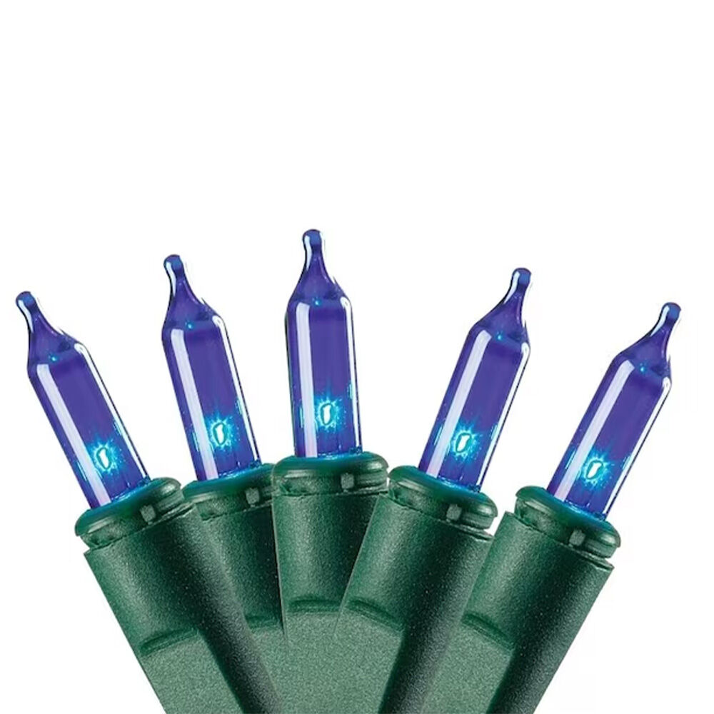 image of Christmas Light Set, Blue, 22 ft, 100 Lamp