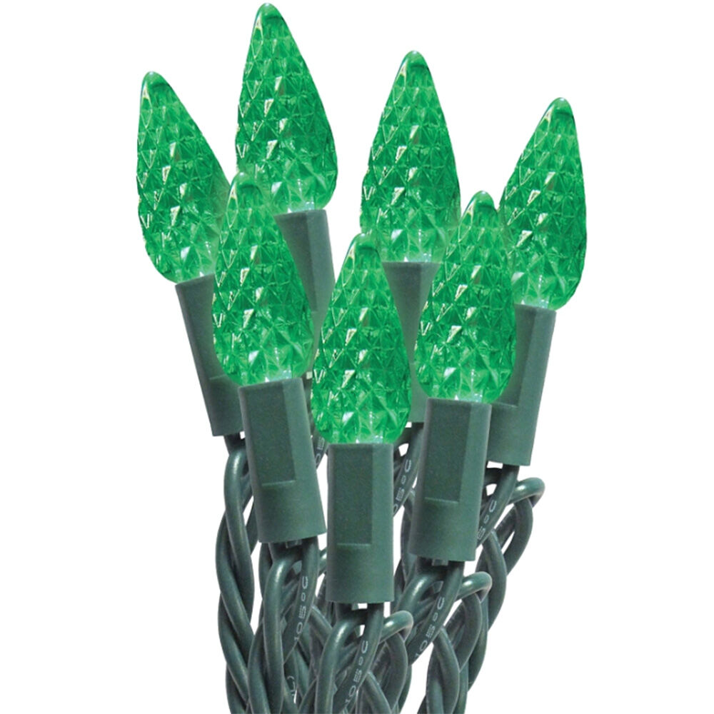 image of Christmas Light String, Green, 11 ft, 50 Lamp