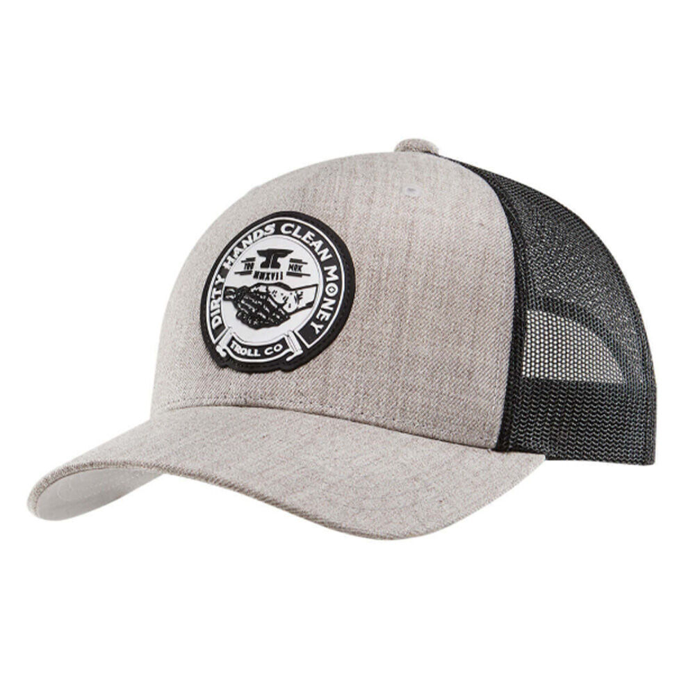 image of Men's "Dirty Hands Clean Money" Haggler Patch Curved Brim Snapback Cap