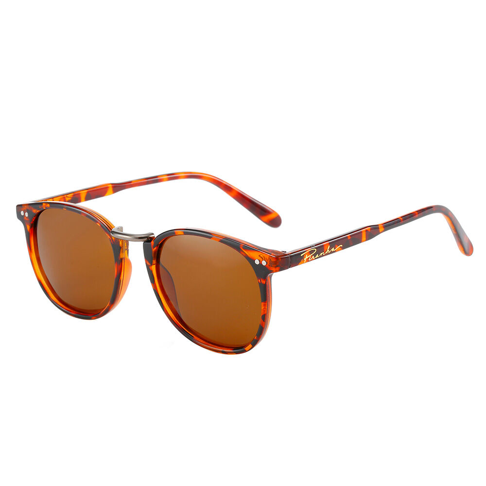 image of Women's Sparkle Polarized Round Demi Frame Sunglasses