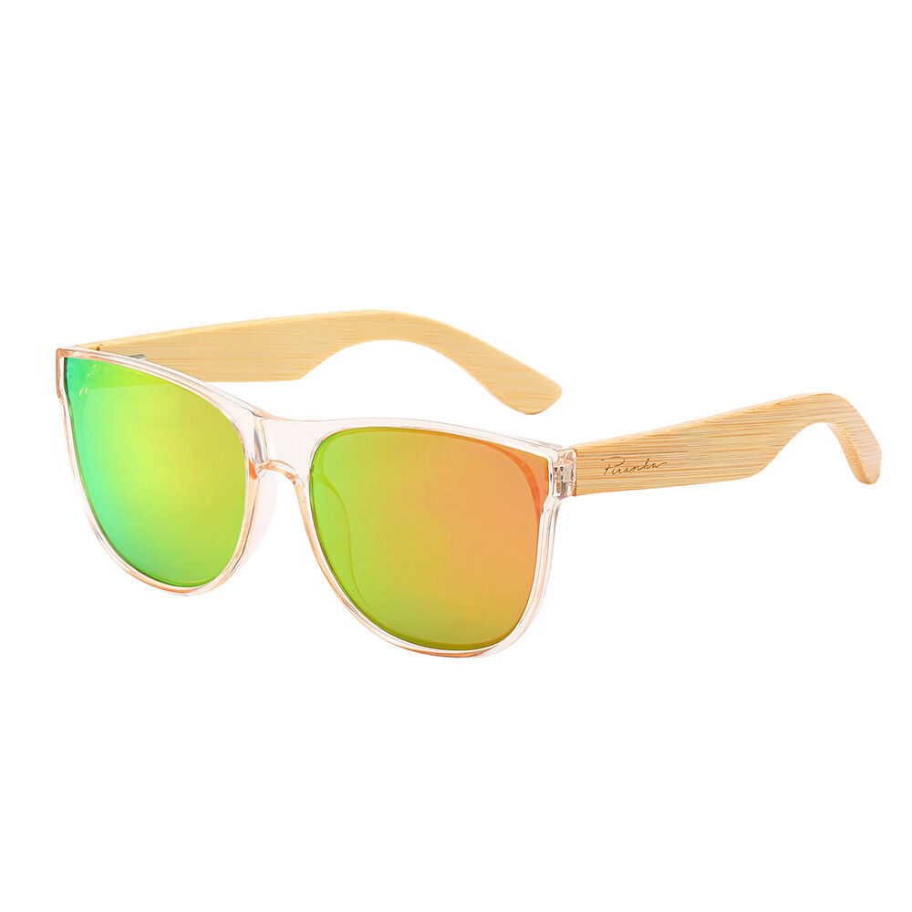 image of Women's Penelope Clear Pink Cat Eye Bamboo Sunglasses