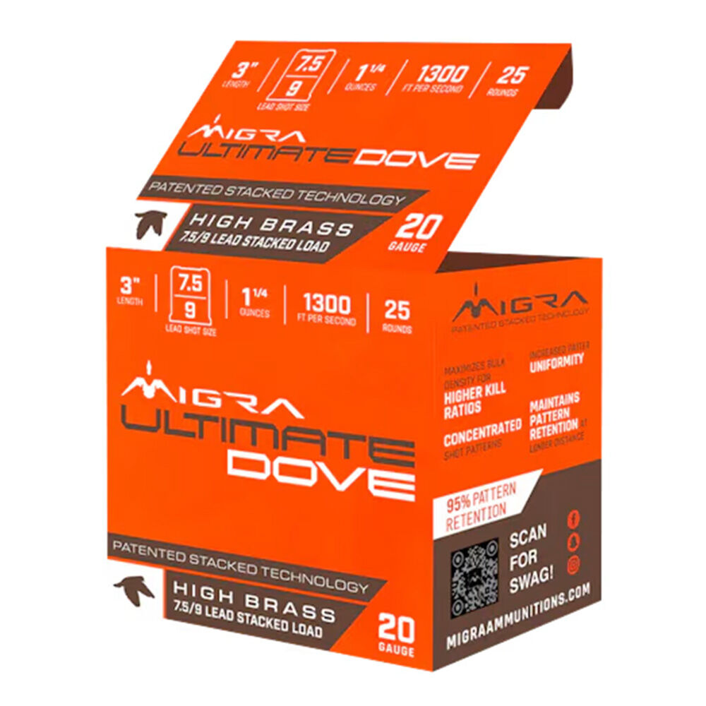 image of 20 Ga 3 in Ultimate Dove High Brass Lead, 25 Rounds