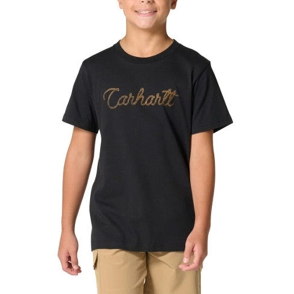 image of Kids' Script Logo Short Sleeve T-Shirt