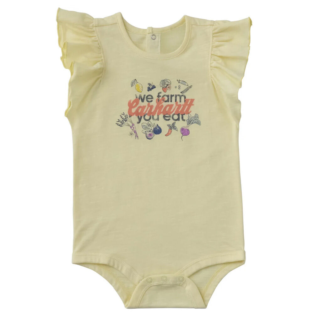 image of Infant's Veggie Ruffle Sleeve Bodysuit