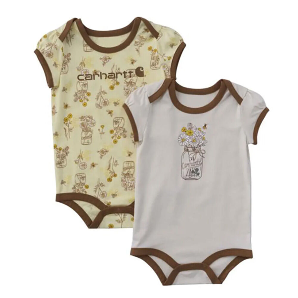 image of Infant's Bee Print Short Sleeve Bodysuit, 2 pc