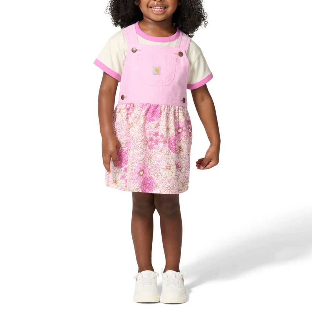 image of Toddler's Short Sleeve T-Shirt Chambray Jumper Set